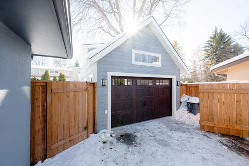 garage door in winter